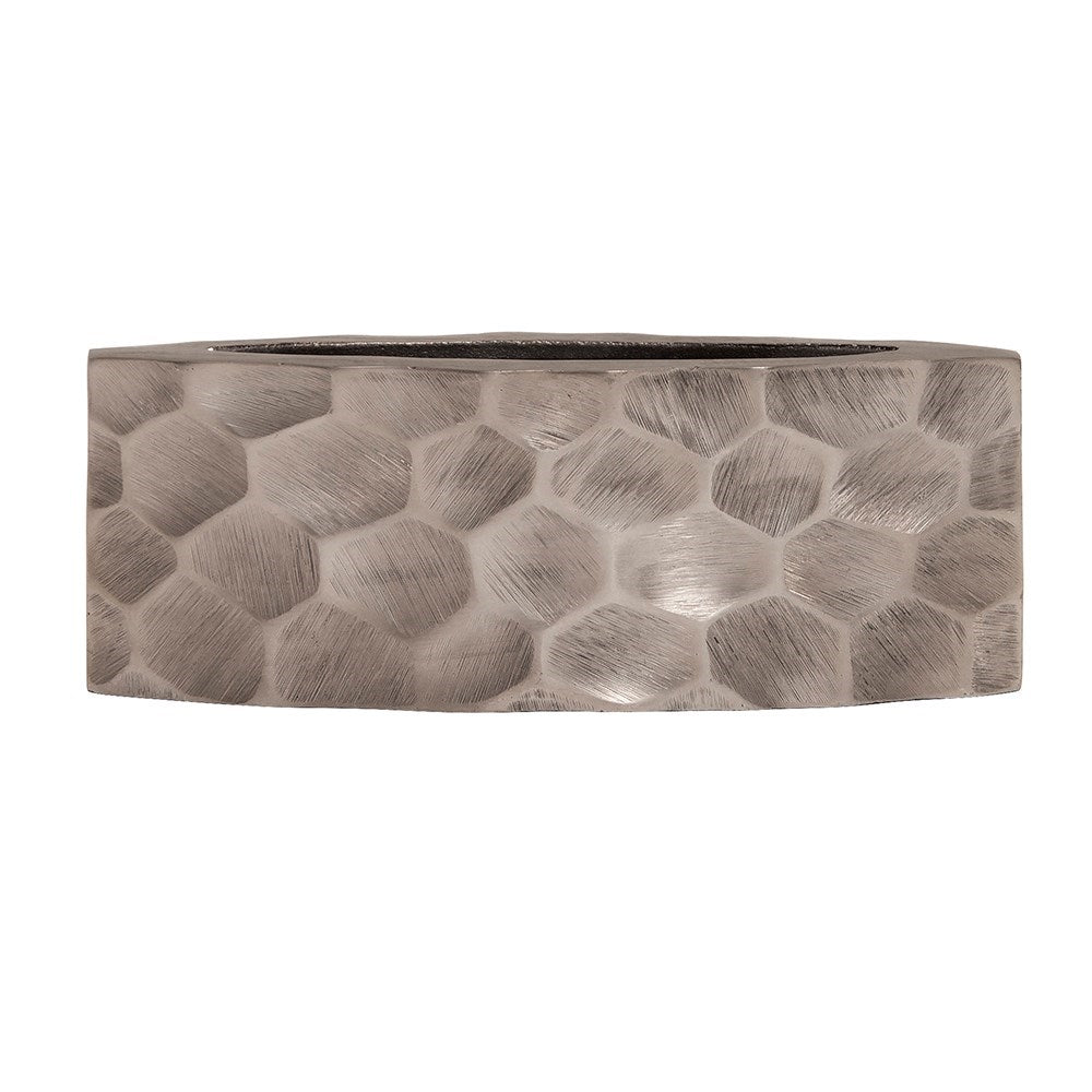 Hammered Aluminum Elongated Small Graphite Vase