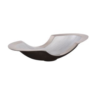 Flared Aluminum Bowl with Gray Glaze