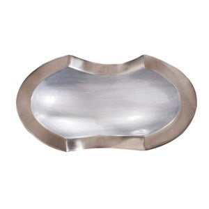 Flared Aluminum Bowl with Gray Glaze