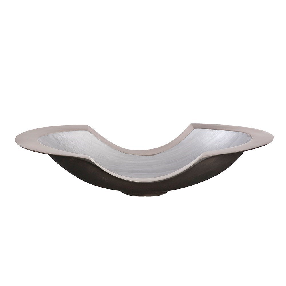 Flared Aluminum Bowl with Gray Glaze