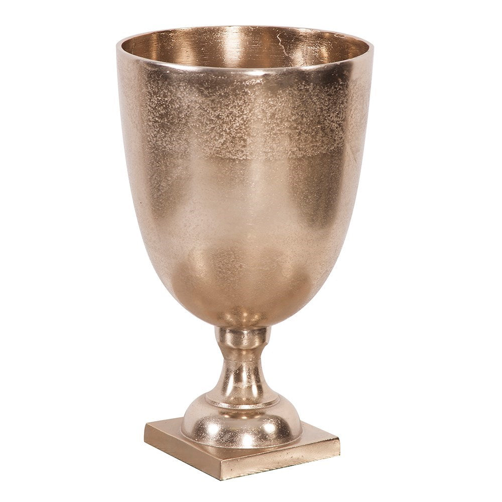 Raw Gold Aluminum Footed Chalice Vase, Small