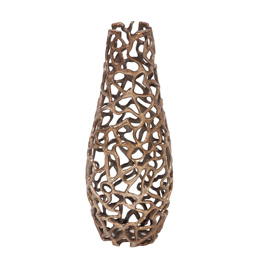 Bronze Aluminum Branch Vase, Small
