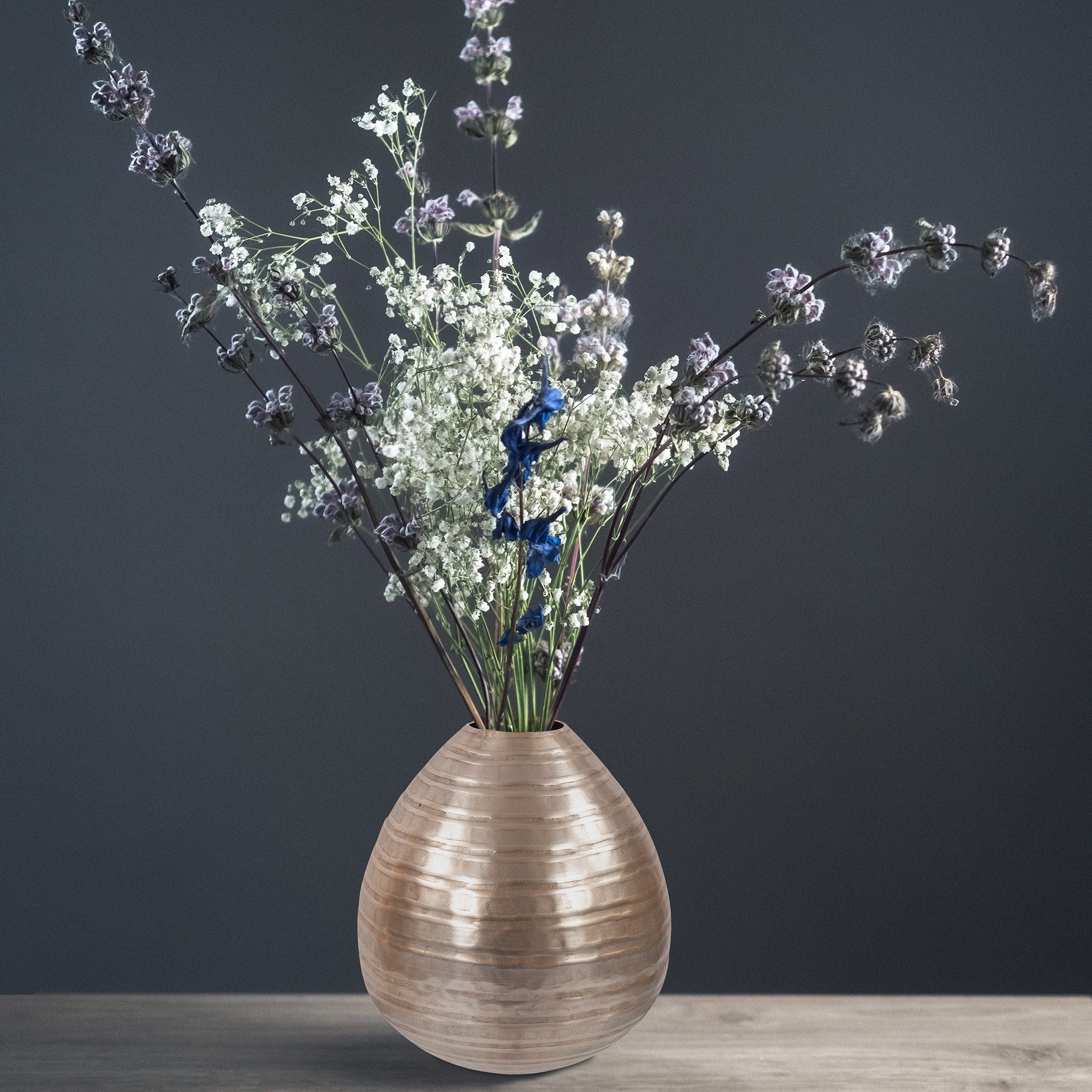 Chiseled Champagne Teardrop Vase, Small