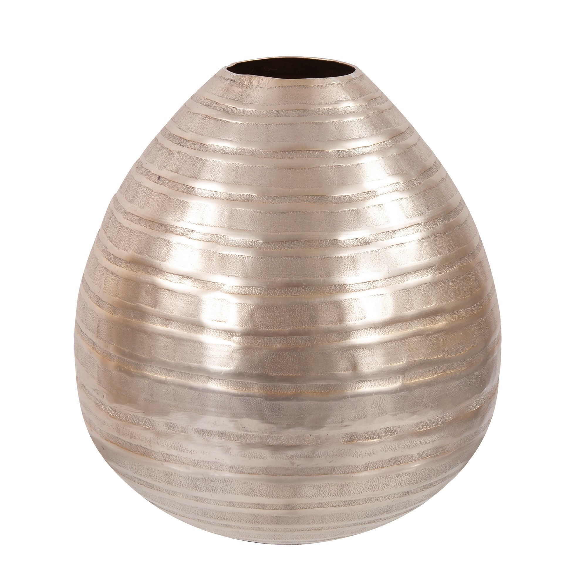 Chiseled Champagne Teardrop Vase, Small