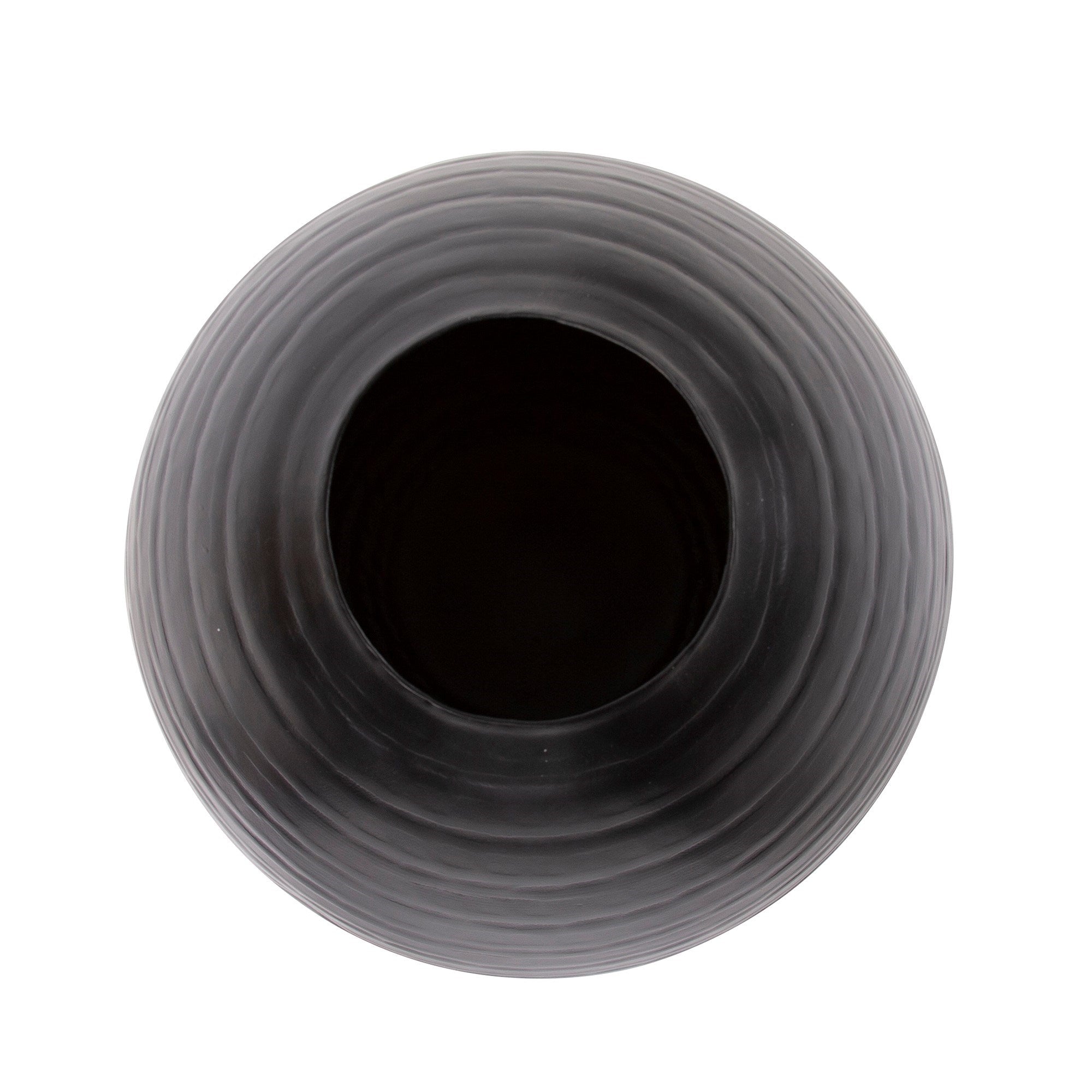 Chiseled Black Teardrop Vase, Medium