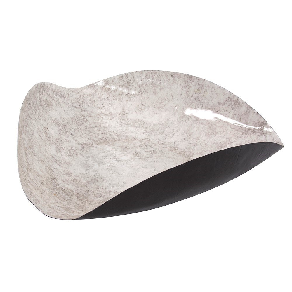 Flared Gray Marbled Iron Plate, Large