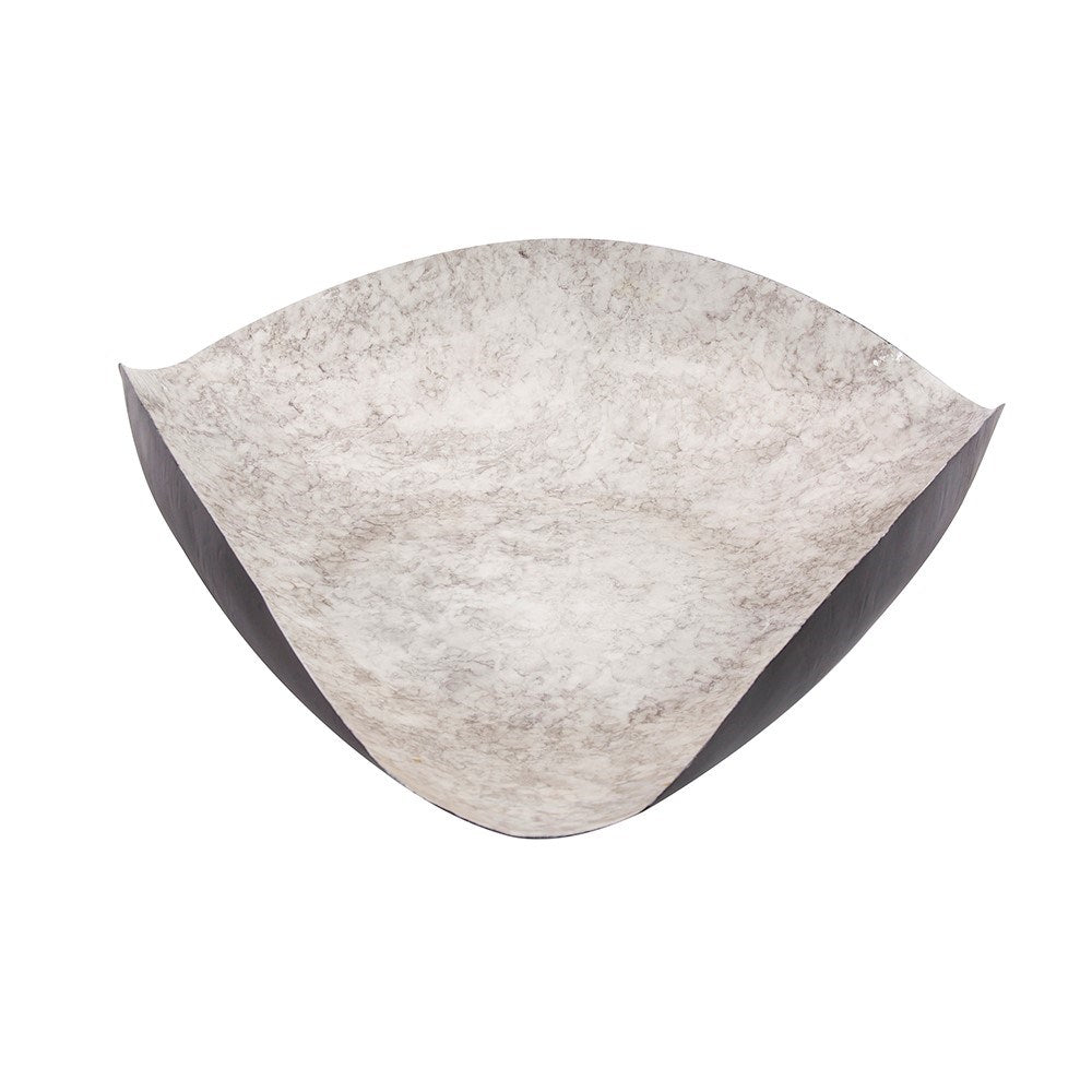 Flared Gray Marbled Iron Plate, Large