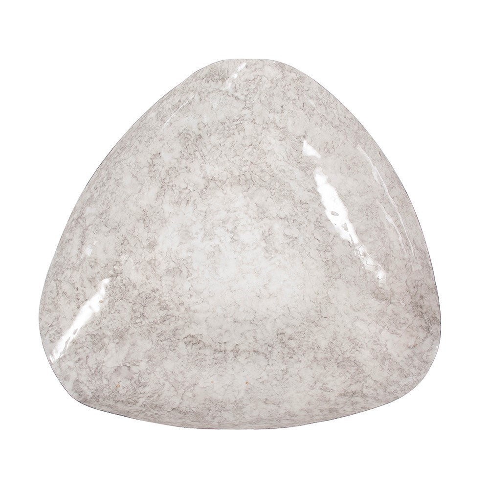 Flared Gray Marbled Iron Plate, Large