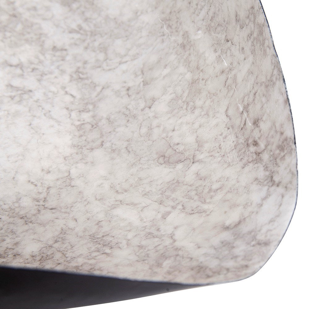 Flared Gray Marbled Iron Plate, Large