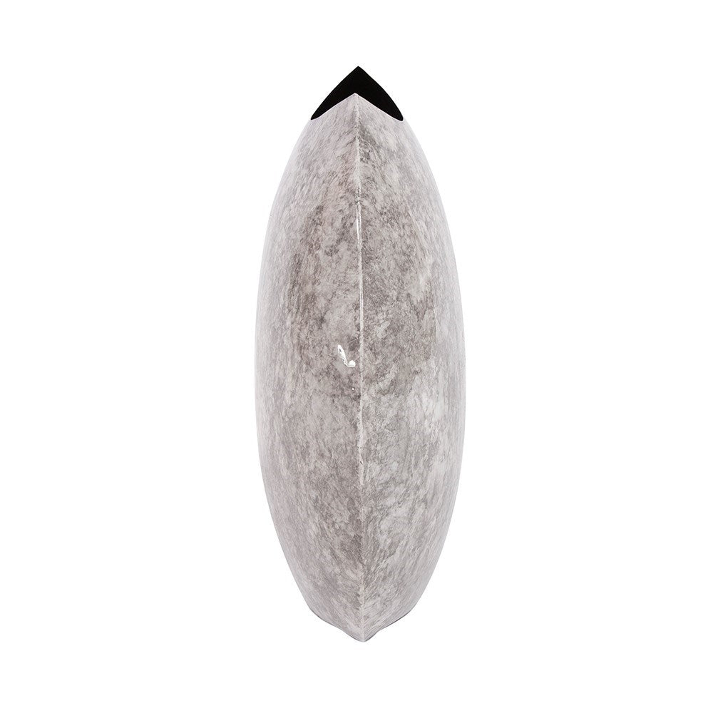 Round Gray Marbled Iron Disc Vase, Large