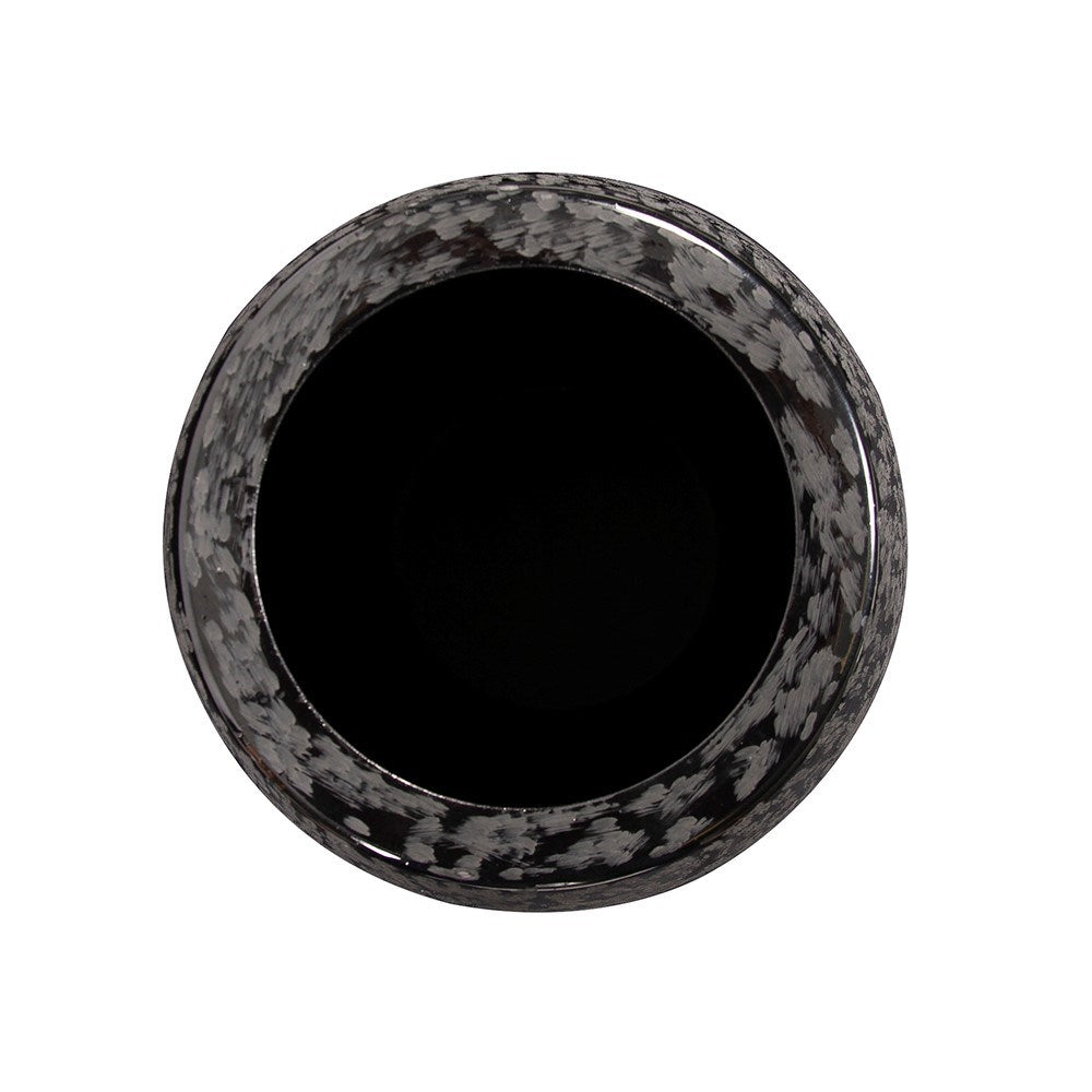 Chiseled Texture Black Iron Cylinder Vase, Large