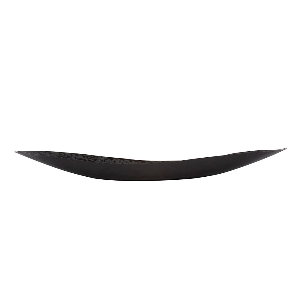 Chiseled Texture Black Iron Elongated Tray, Small