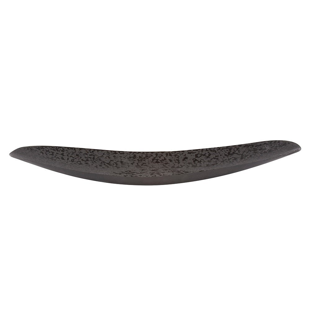 Chiseled Texture Black Iron Elongated Tray, Large