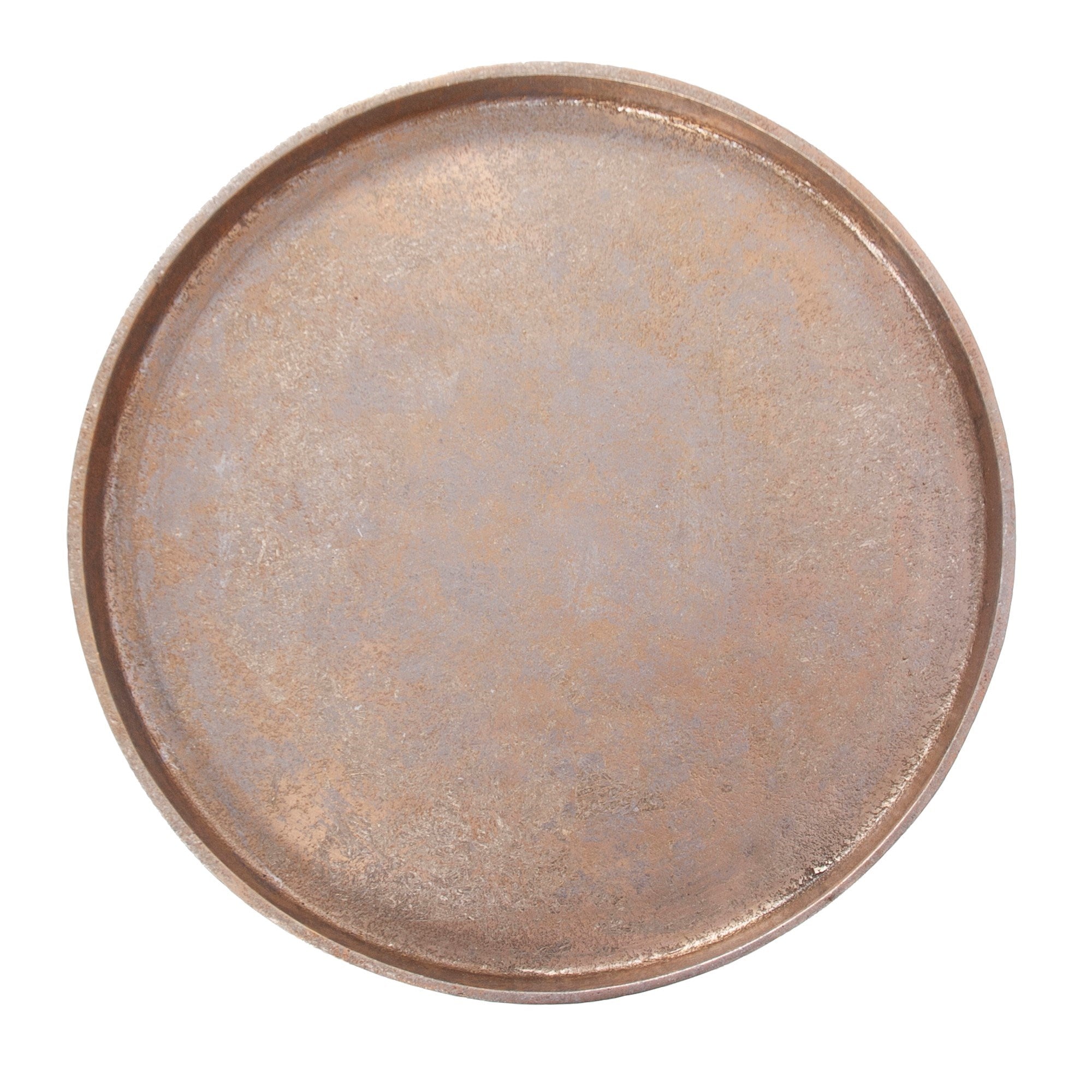 Aluminum Footed Tray in Antiqued Gold, Large