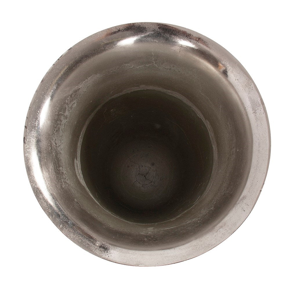 Silver Aluminum Footed Oversized Vase, Large