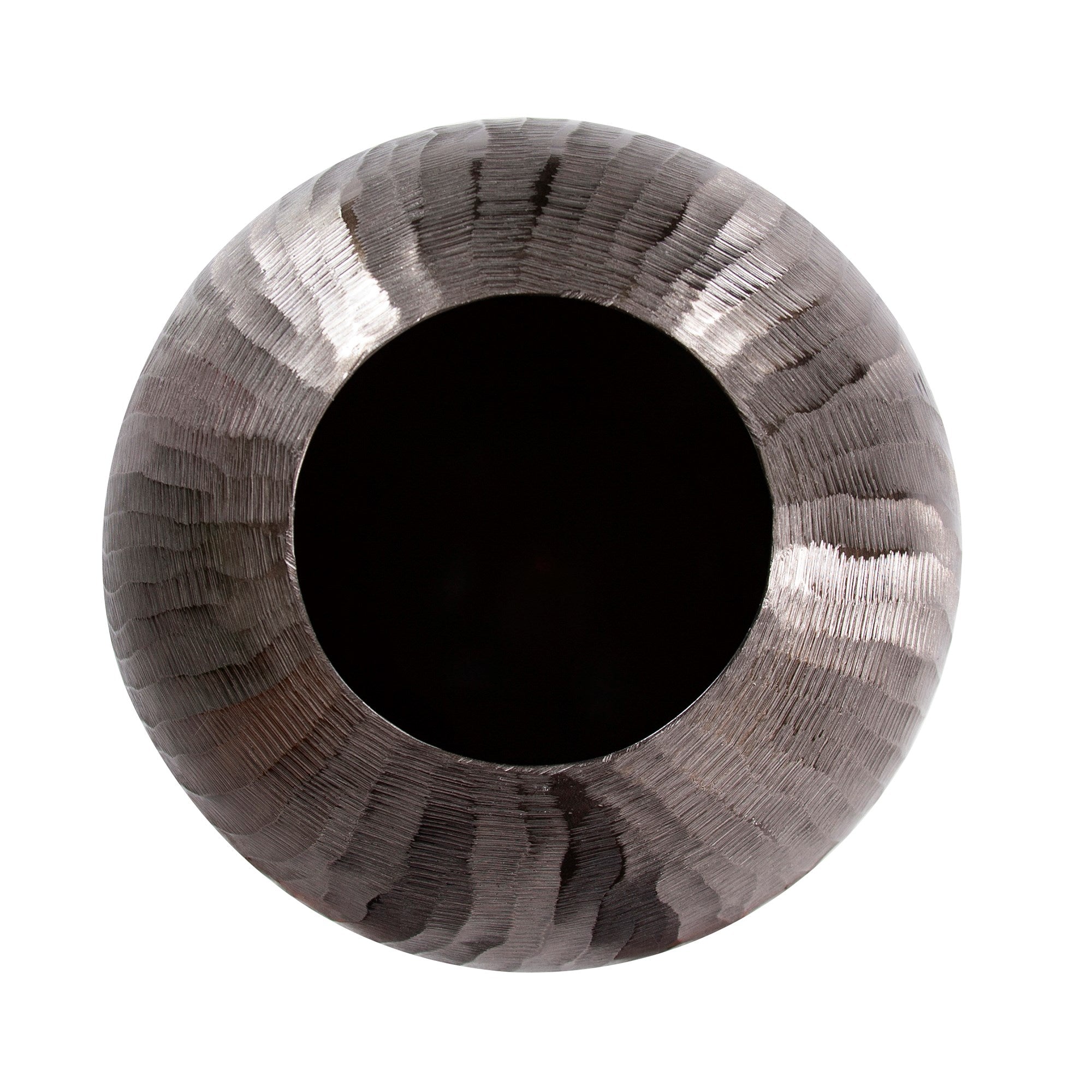 Carbon Gray Chiseled Aluminum Vase