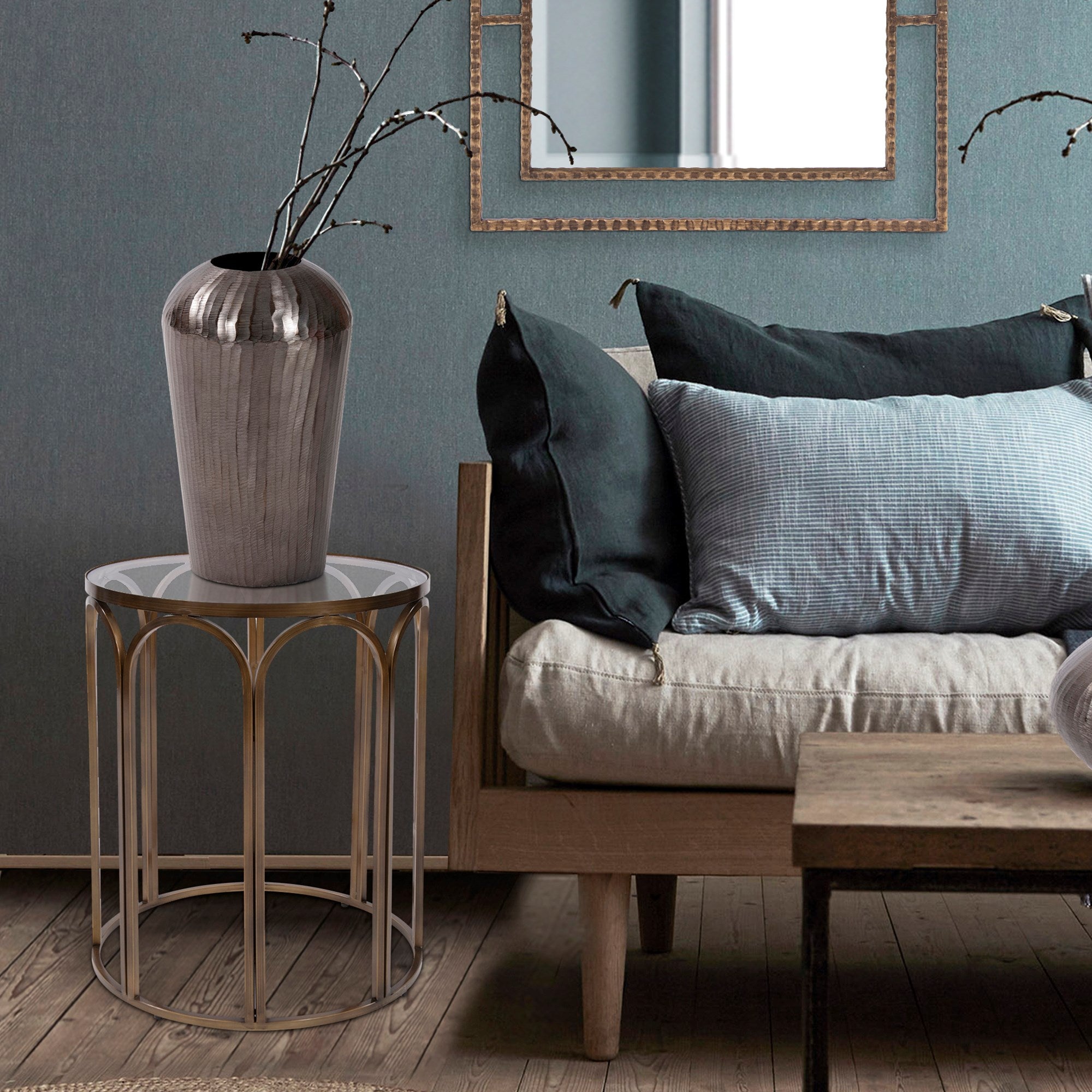 Carbon Gray Chiseled Aluminum Vase