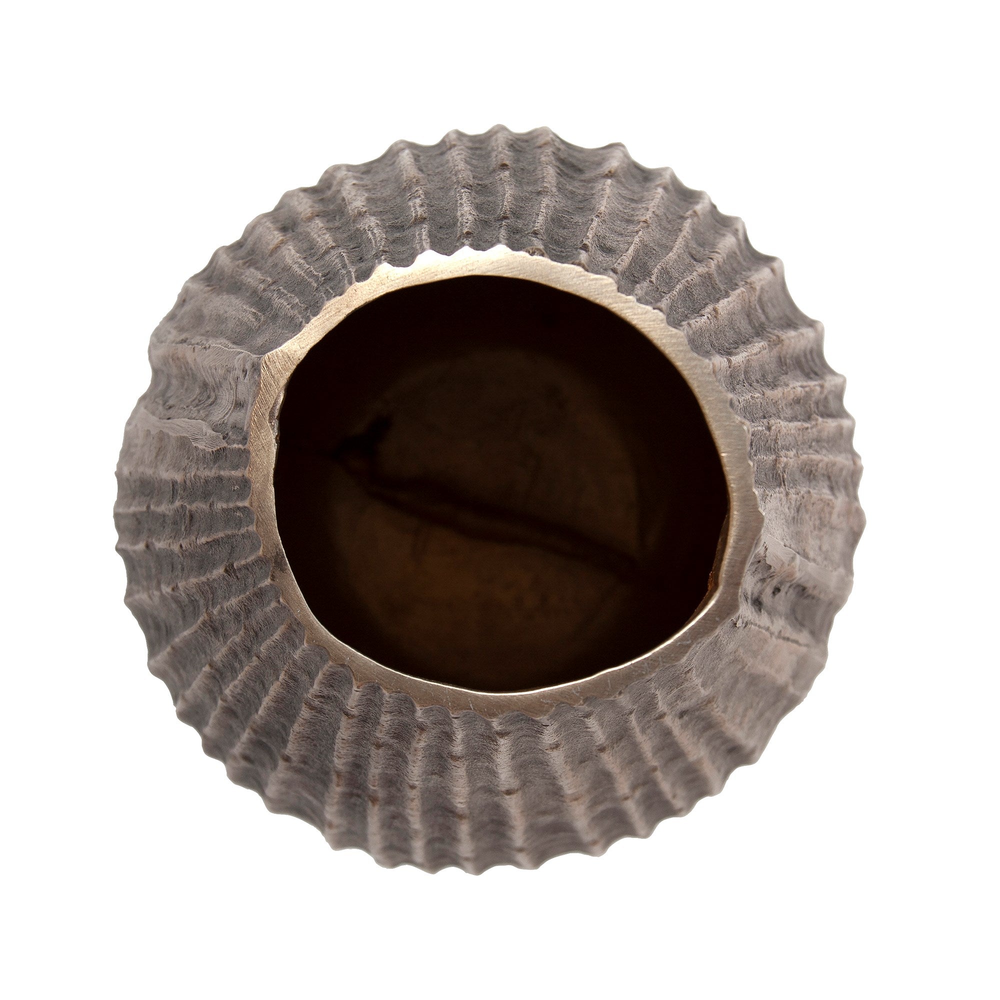 Organic Grooved Teardrop Aluminum Vase