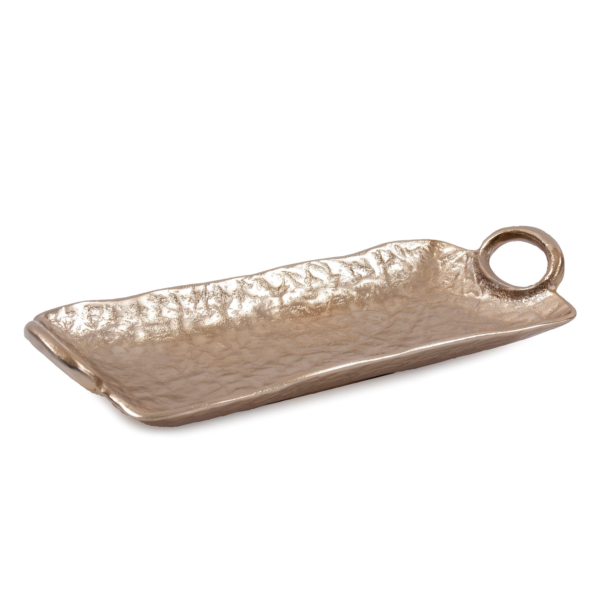 Hammered Organic Gold Aluminum Tray, Small