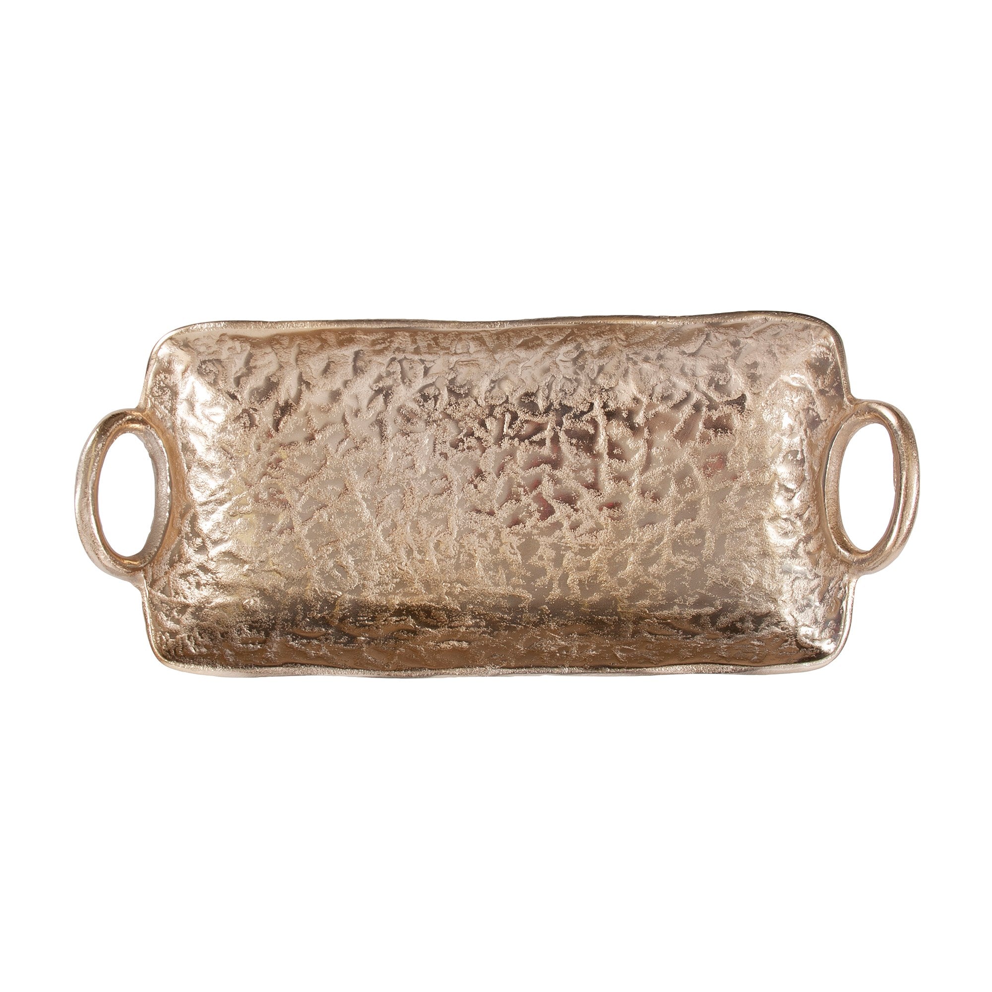 Hammered Organic Gold Aluminum Tray, Small