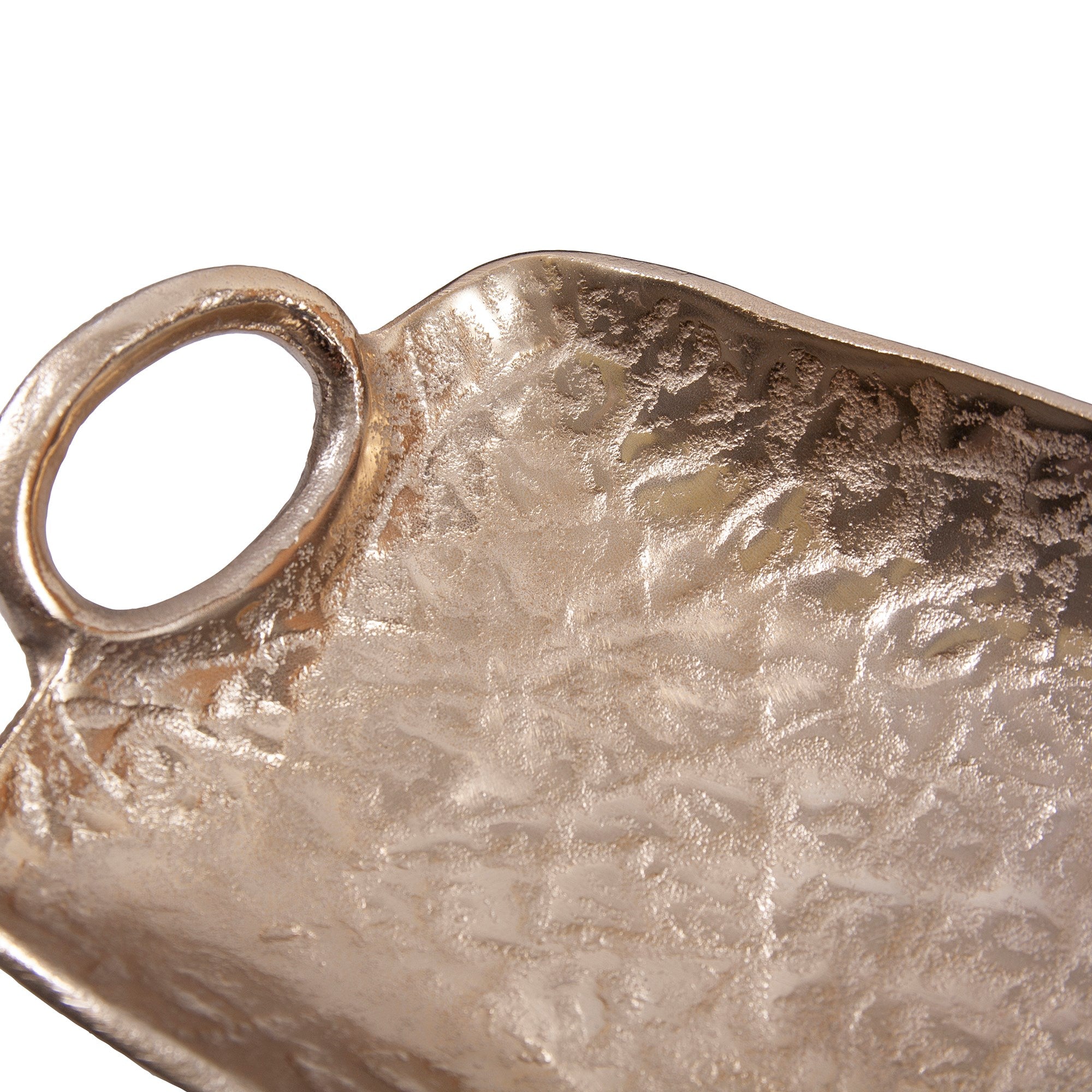 Hammered Organic Gold Aluminum Tray, Small