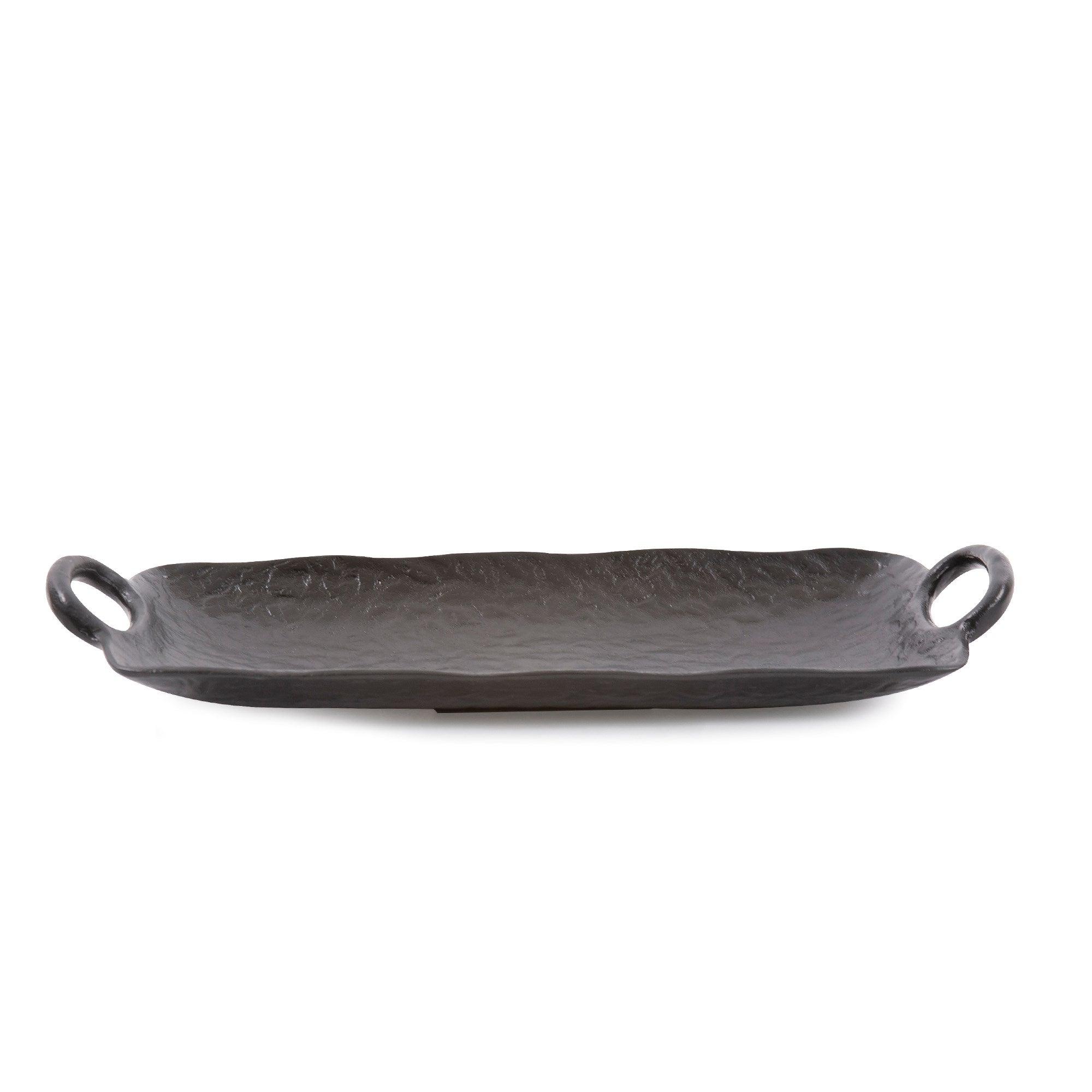 Hammered Organic Ebony Aluminum Tray, Large