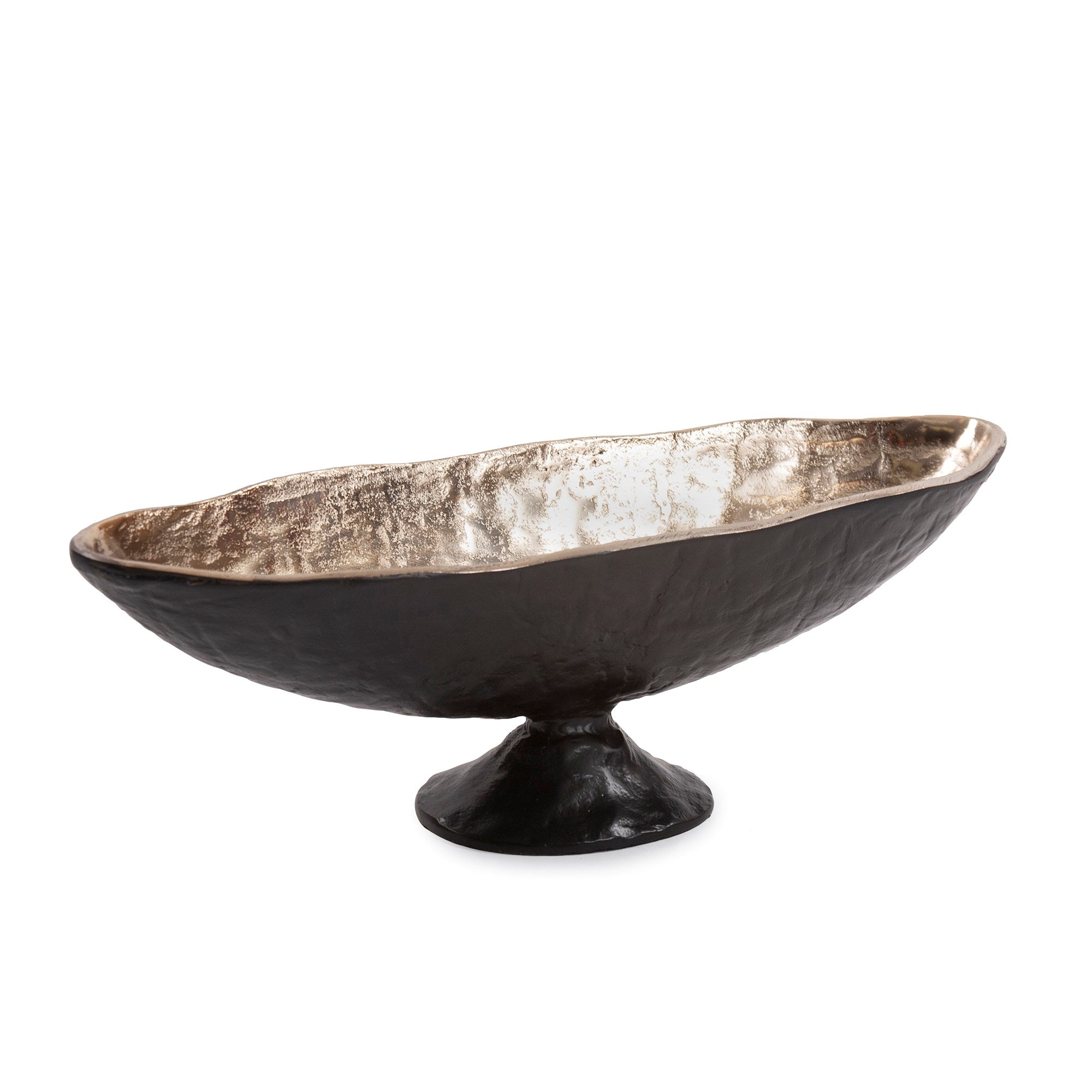 Hammered Ebony Aluminum Footed Bowl