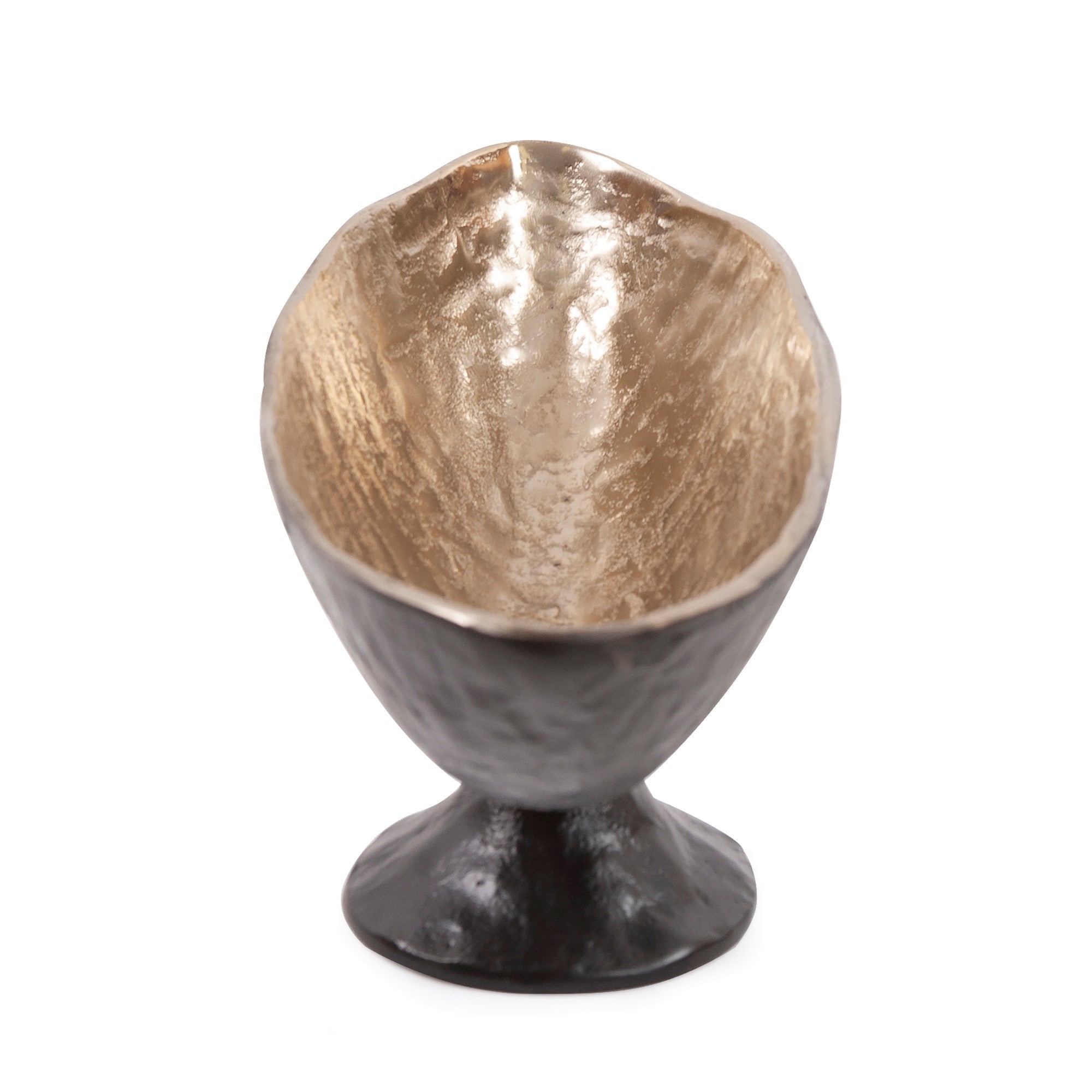 Hammered Ebony Aluminum Footed Bowl