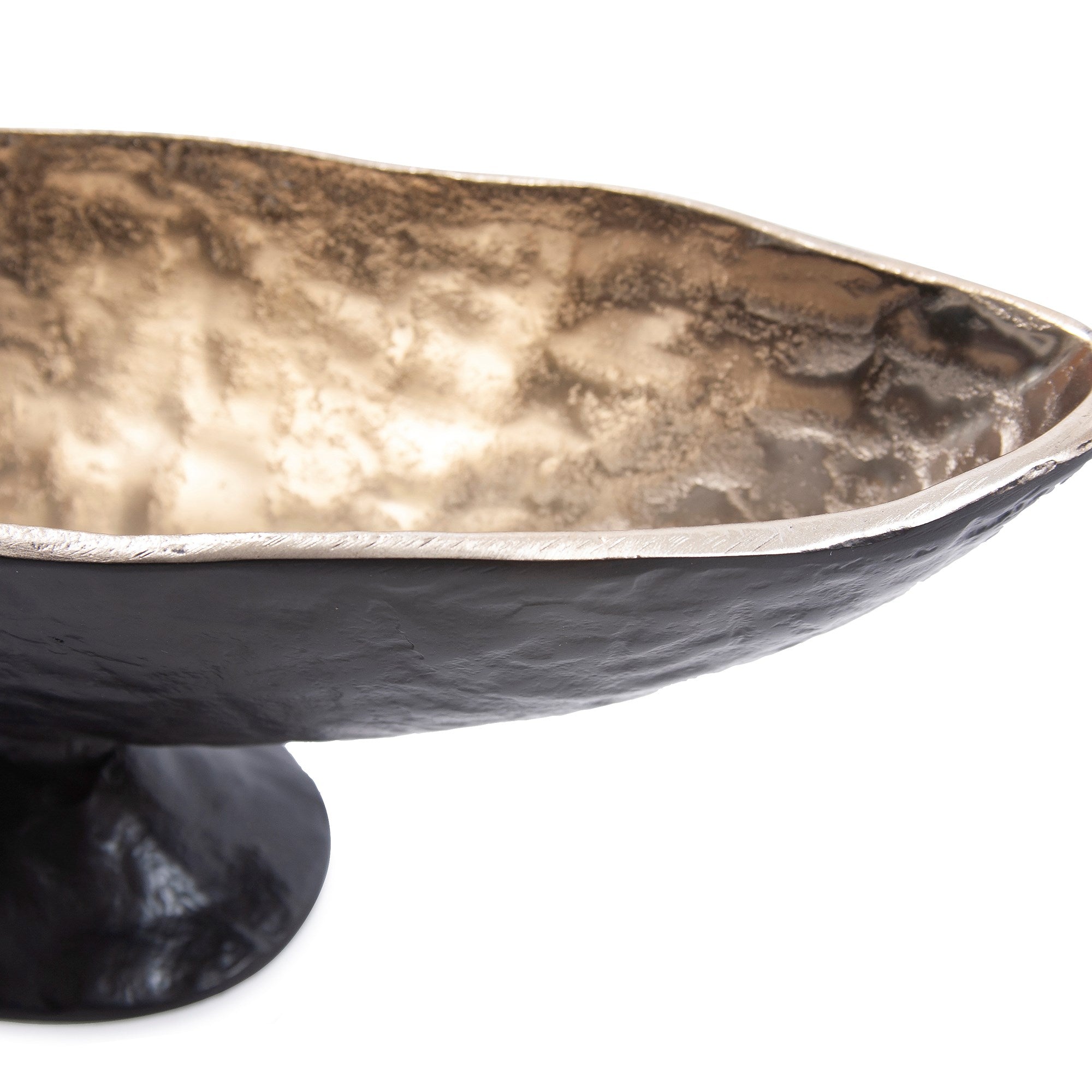 Hammered Ebony Aluminum Footed Bowl
