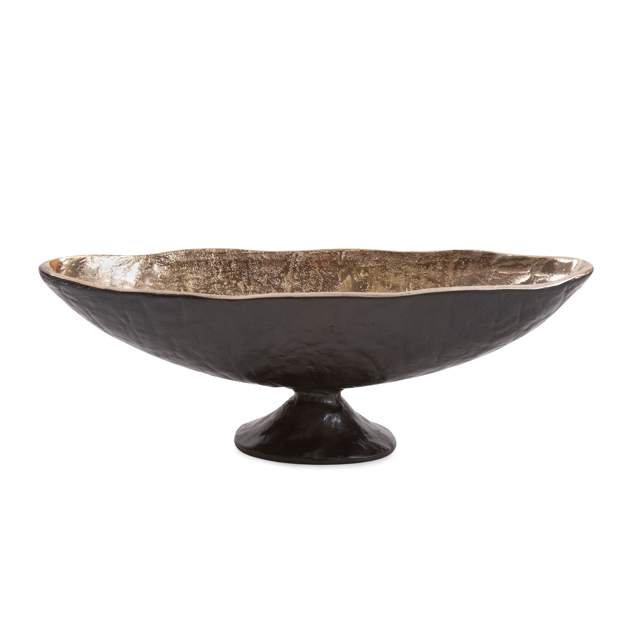 Hammered Ebony Aluminum Footed Bowl