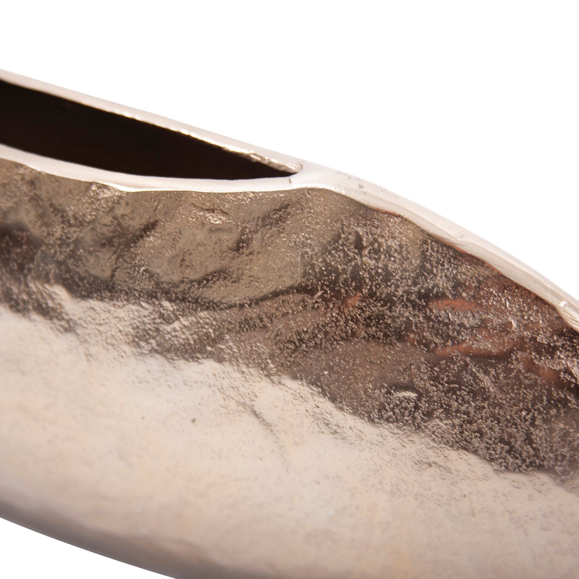 Hammered Organic Gold Aluminum Canoe Vase, Small