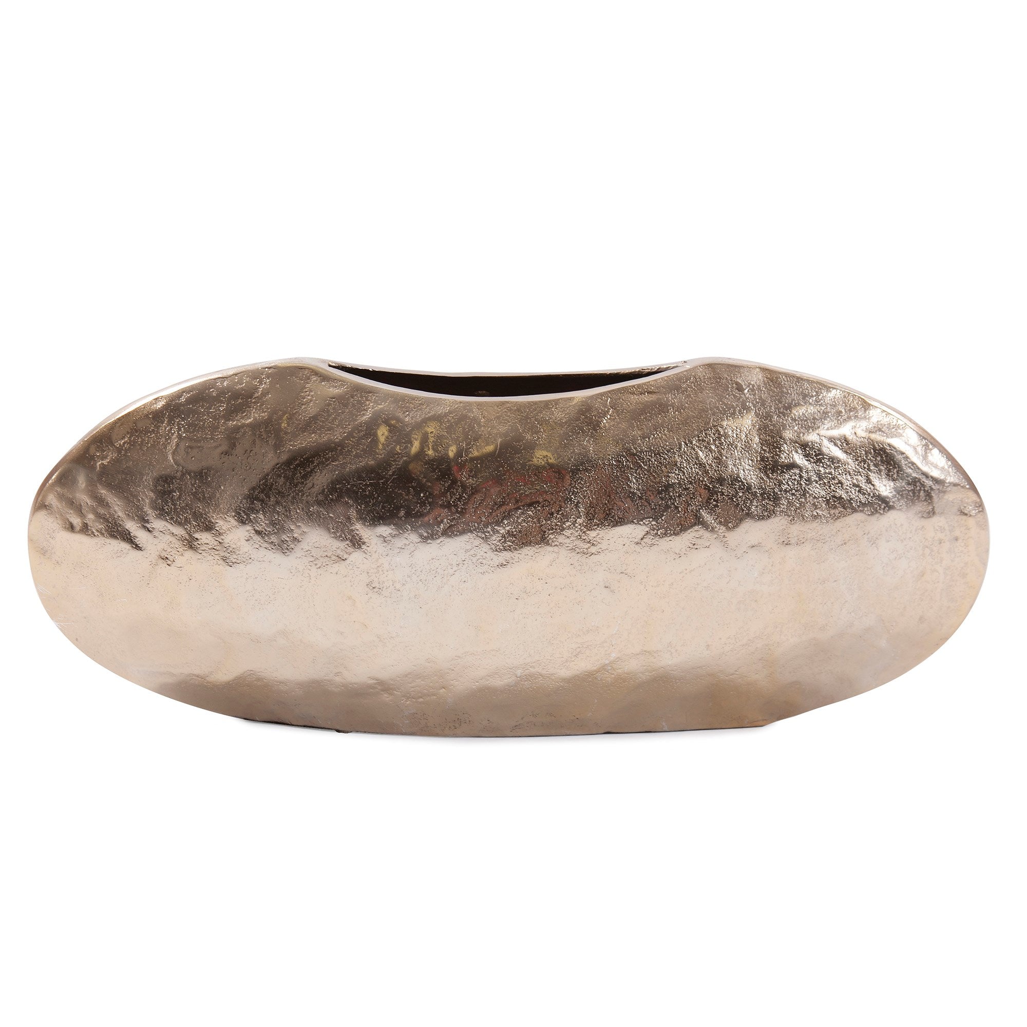 Hammered Organic Gold Aluminum Canoe Vase, Small