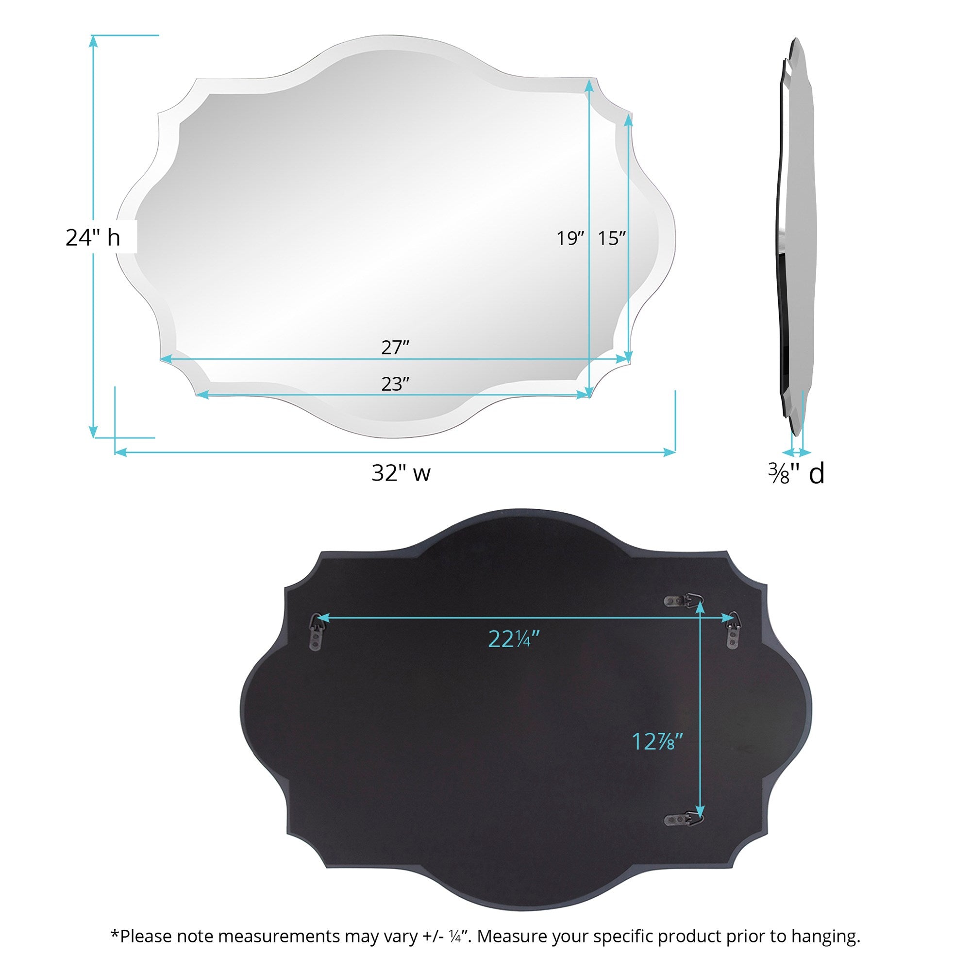 Scalloped Frameless Mirror