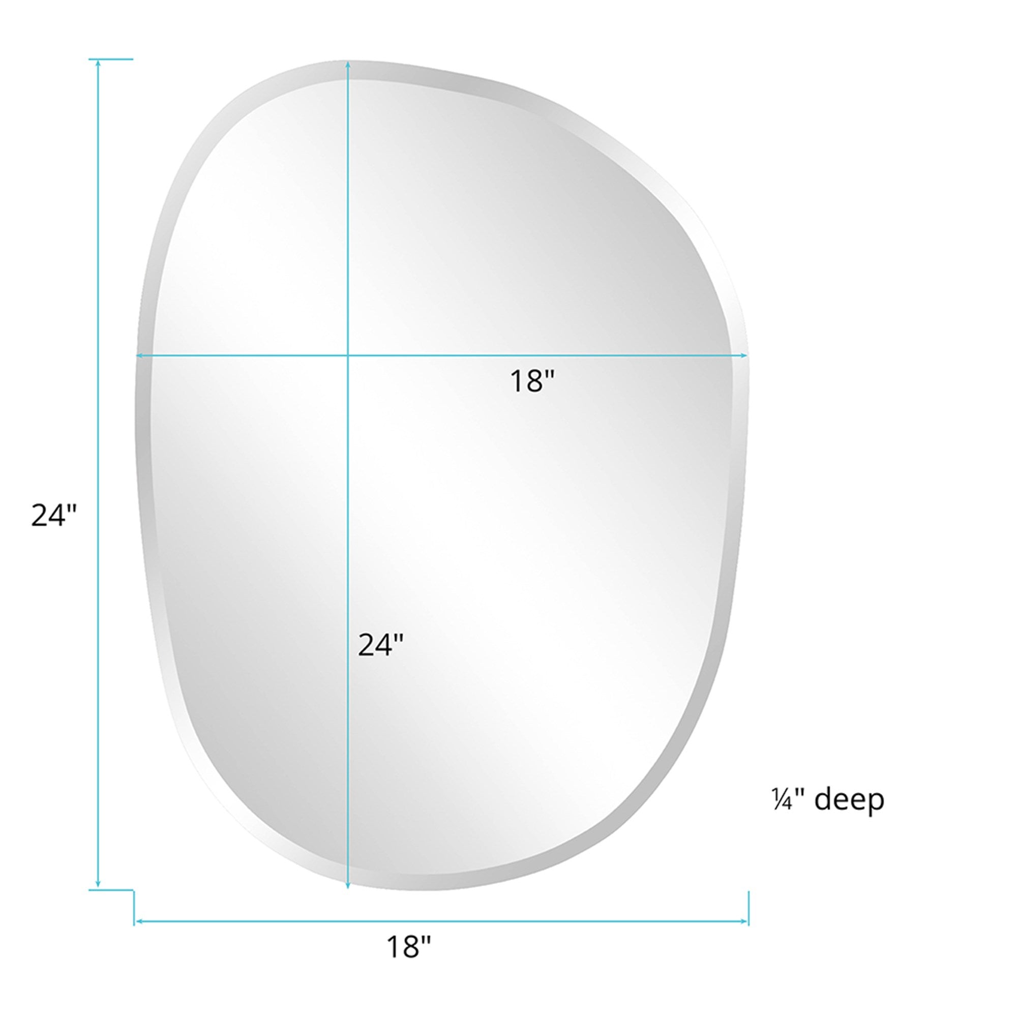 Frameless Asymmetrical Mirror