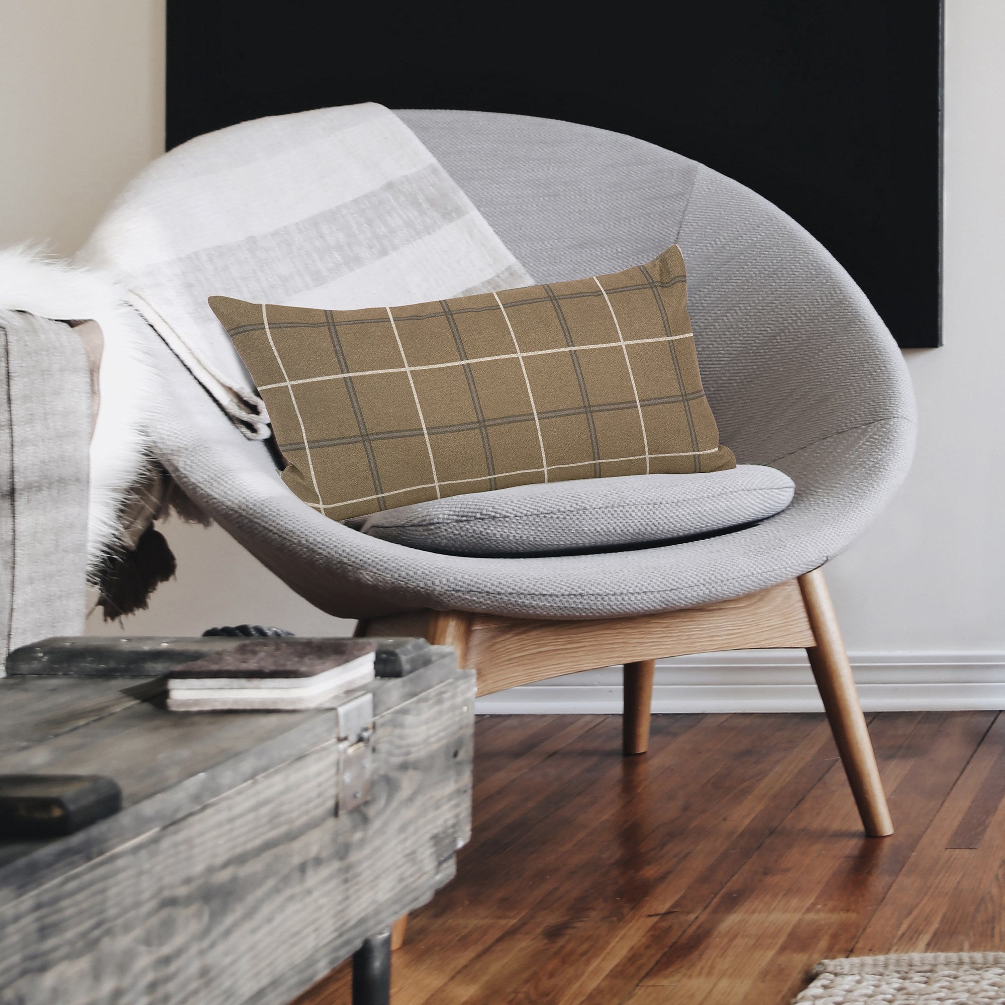 Oxford Moss Kidney Poly Pillow- 11" x 22"