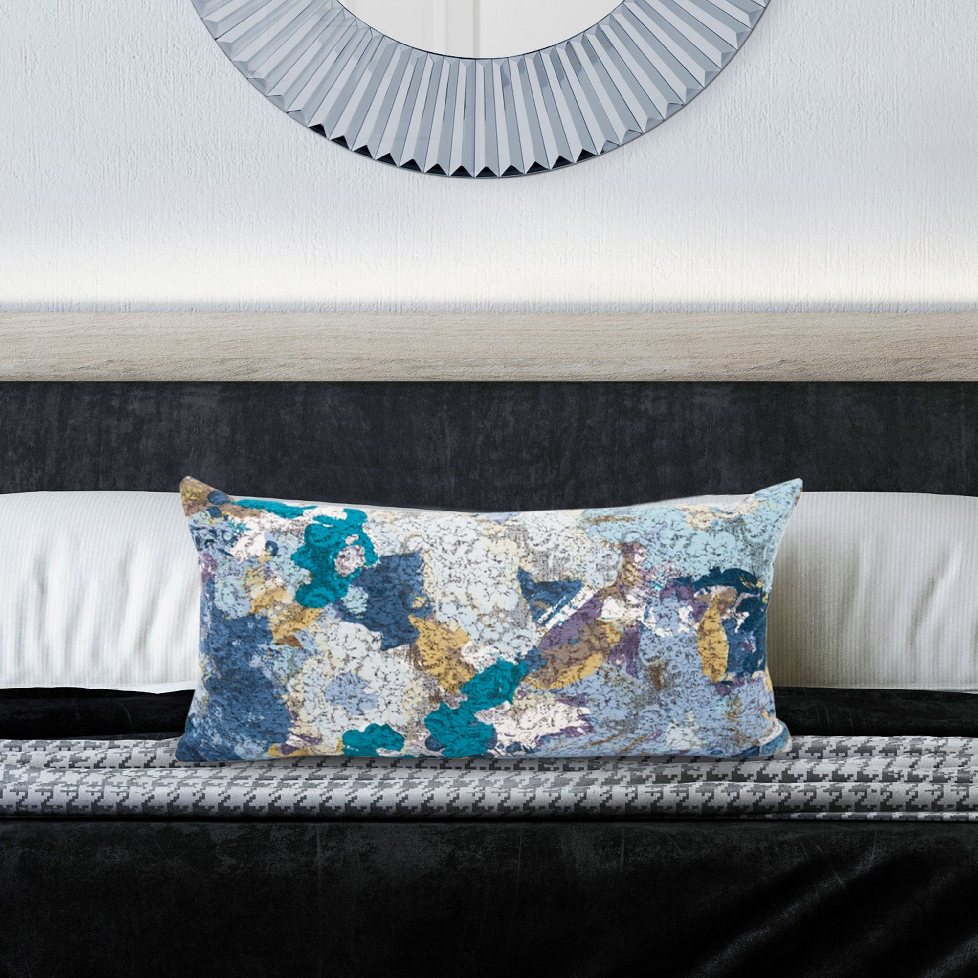 Stanton Turquoise Kidney Pillow- 11" x 22"