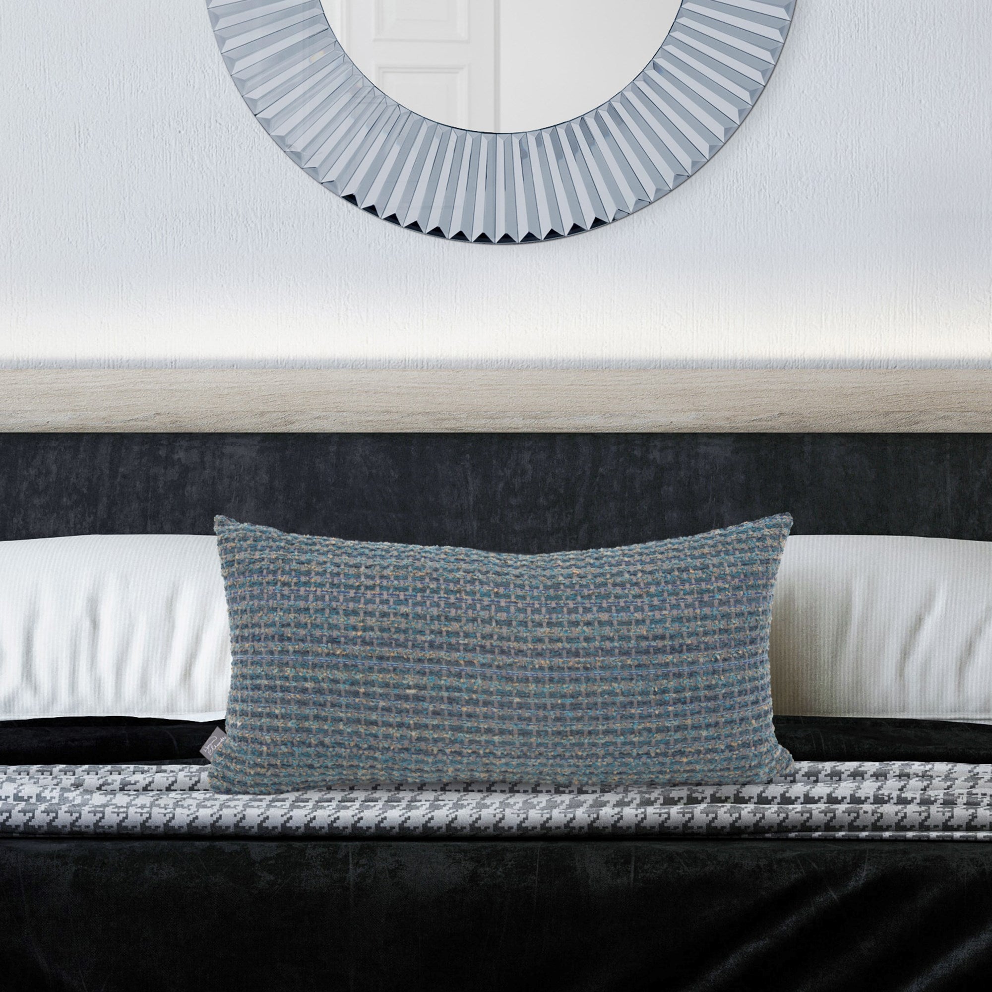 Alton Indigo Kidney Pillow- 11" x 22"