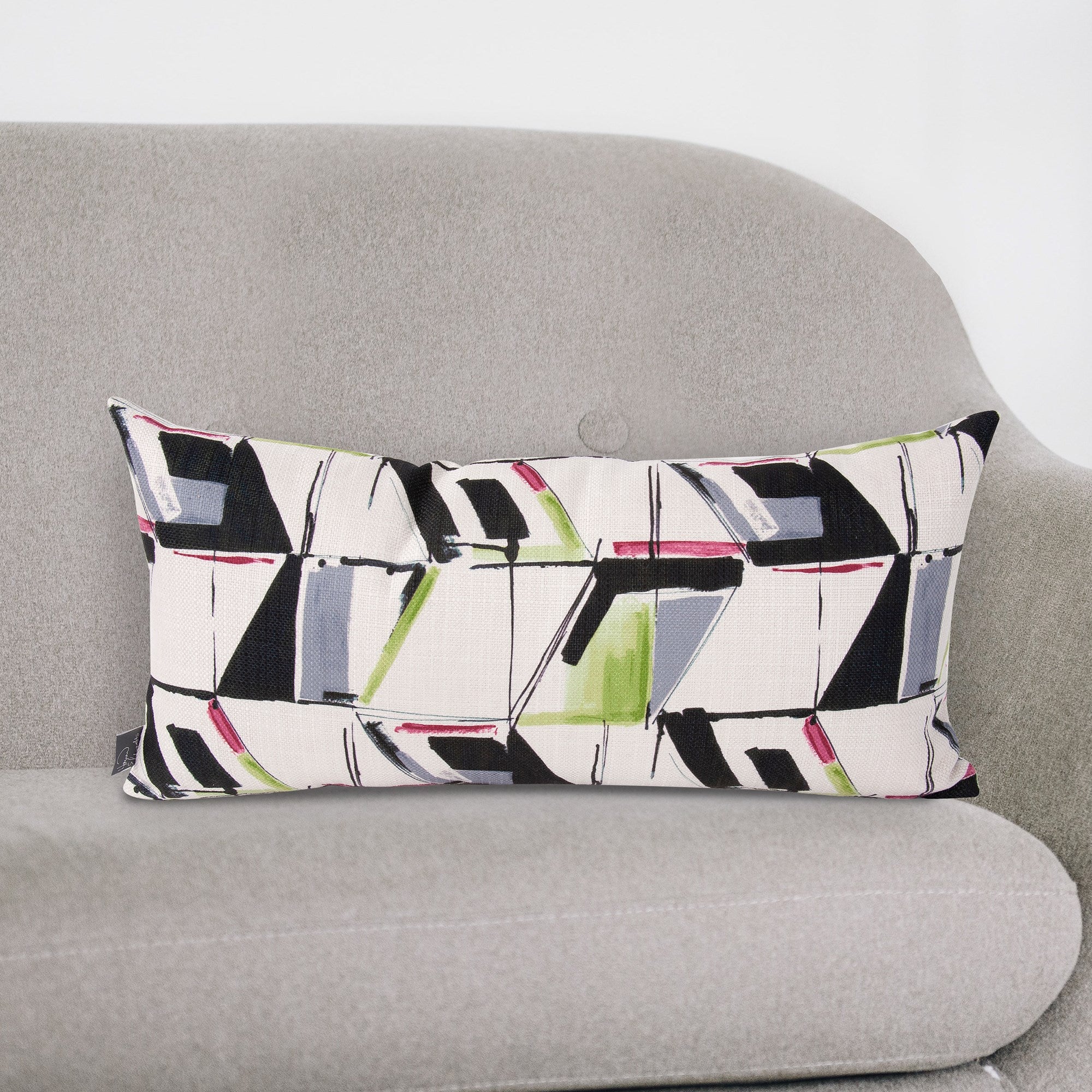 Abstract Fuchsia Kidney Pillow- 11" x 22"