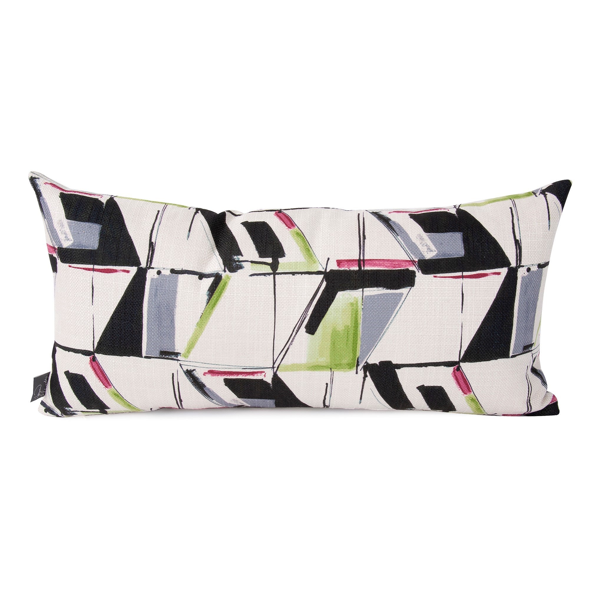 Abstract Fuchsia Kidney Pillow- 11" x 22"