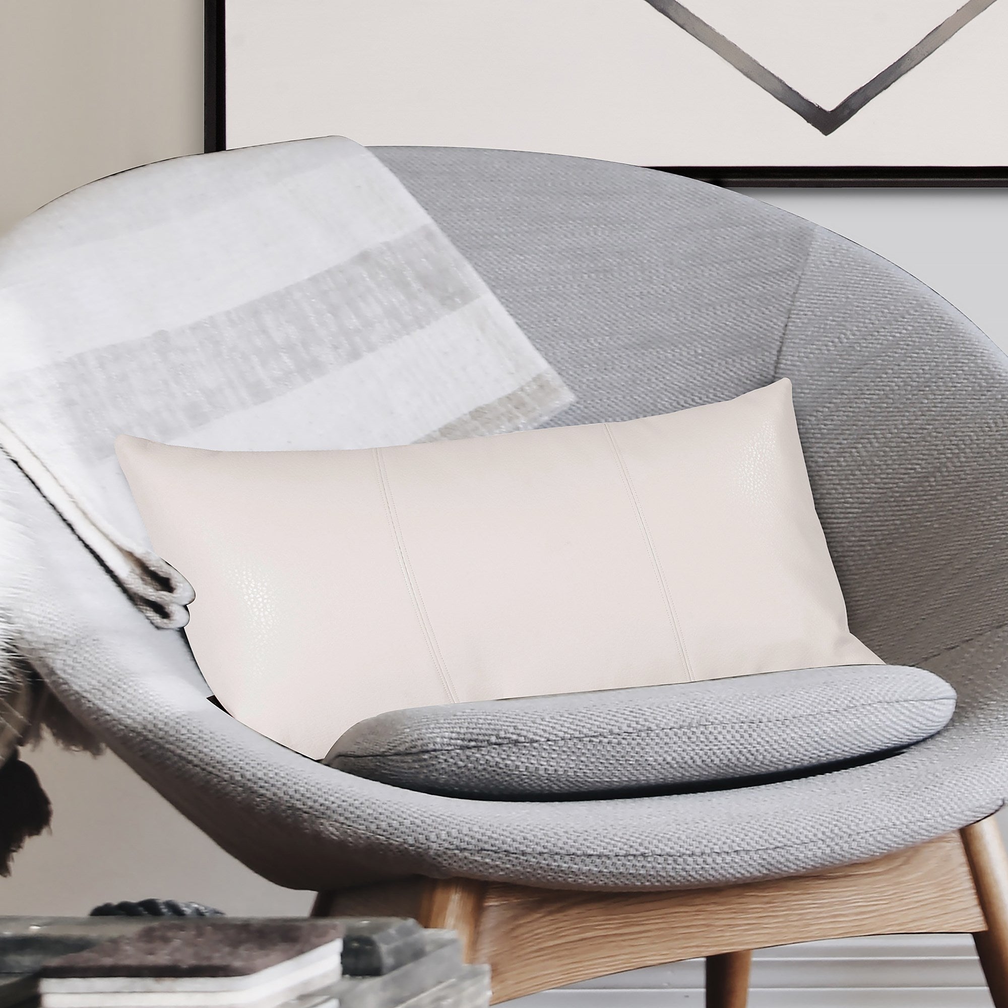 Avanti White Kidney Pillow- 11" x 22"