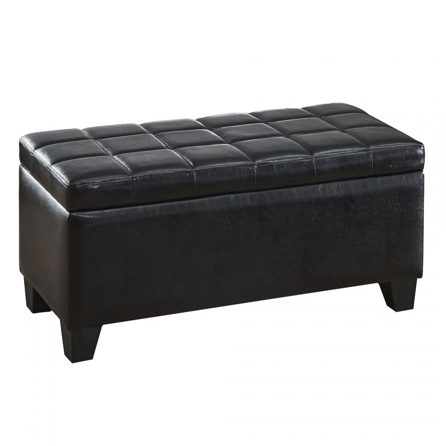 Winston Black Rectangular Storage Ottoman