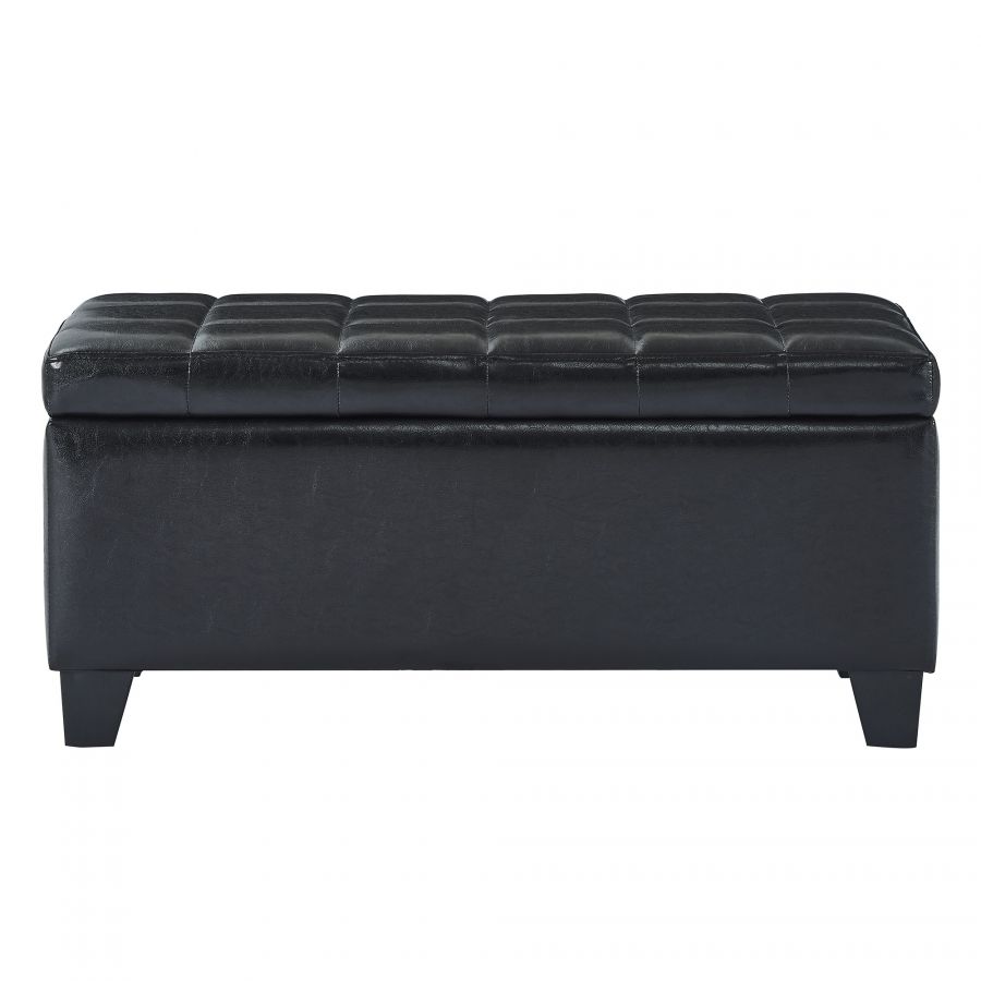 Winston Black Rectangular Storage Ottoman