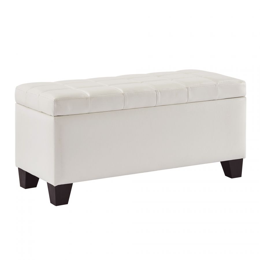 Winston White Rectangular Storage Ottoman