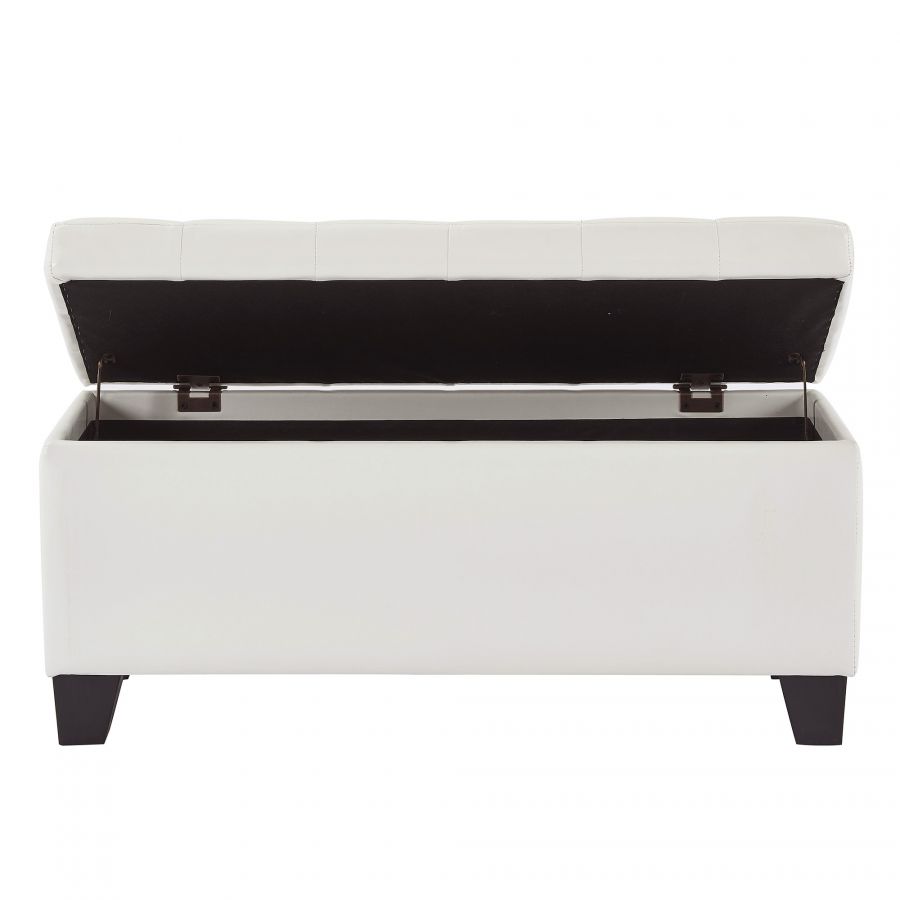 Winston White Rectangular Storage Ottoman