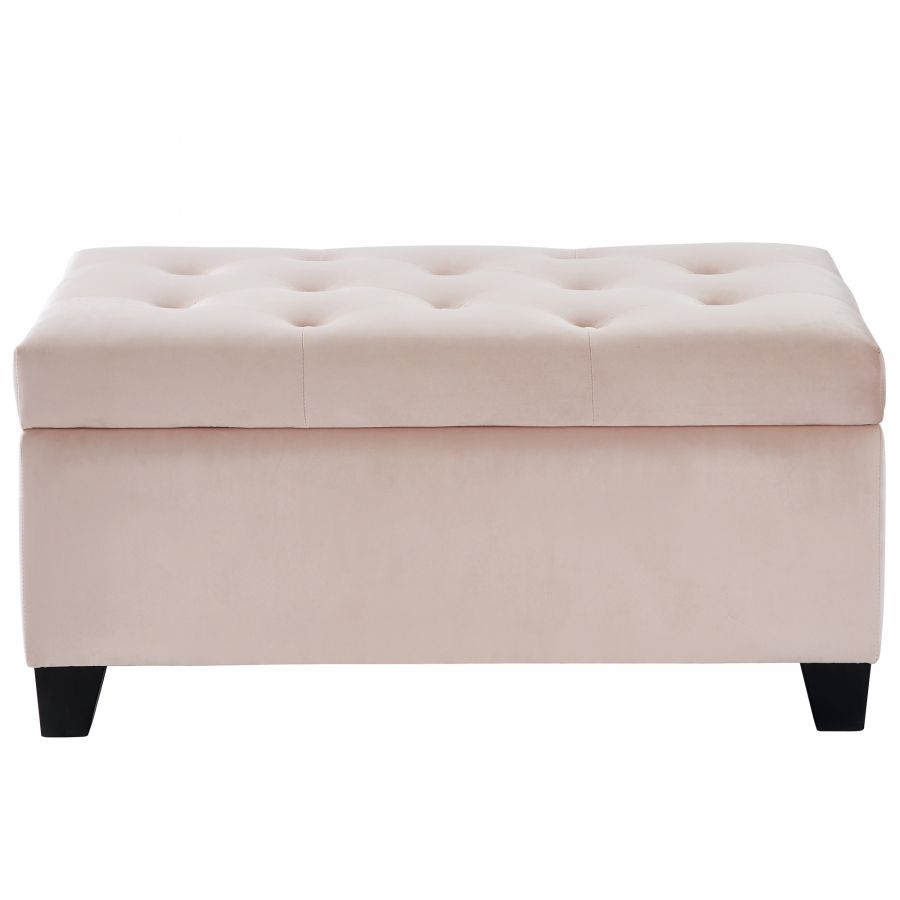 Sally Blush Pink Rectangular Storage Ottoman