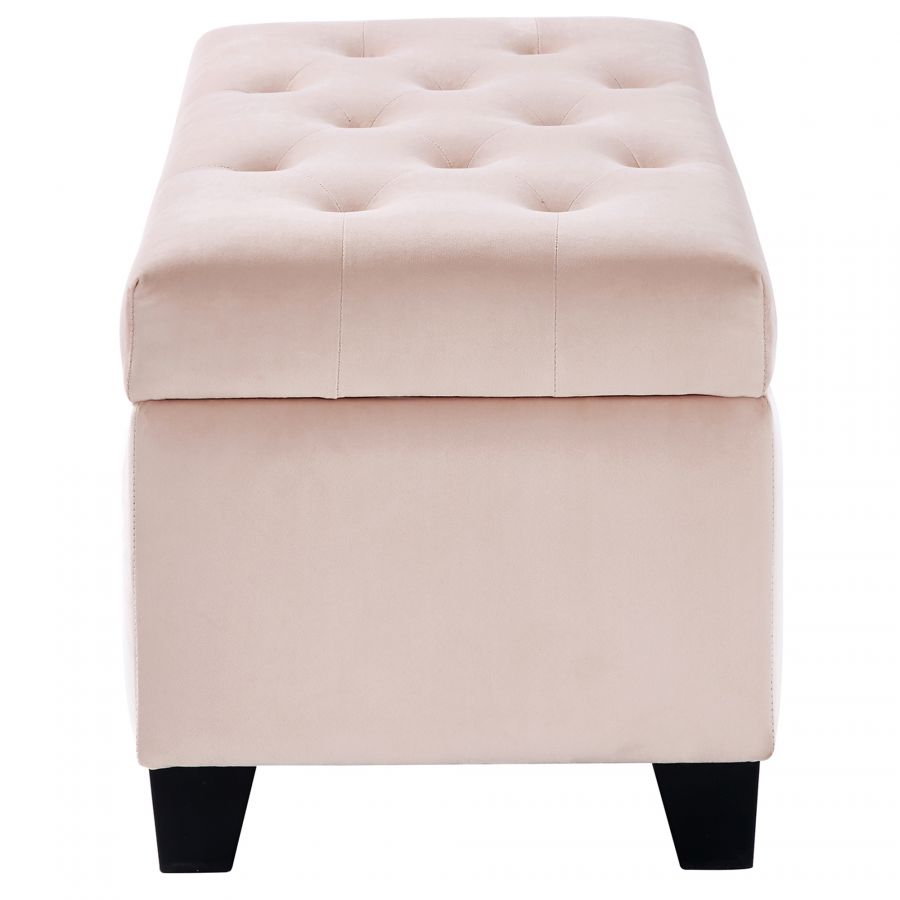 Sally Blush Pink Rectangular Storage Ottoman