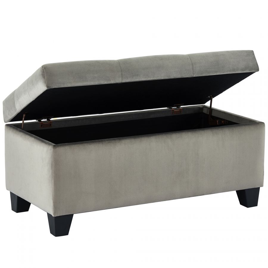 Sally Grey Rectangular Storage Ottoman