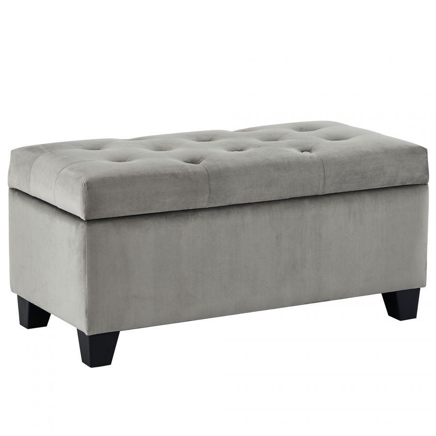 Sally Grey Rectangular Storage Ottoman