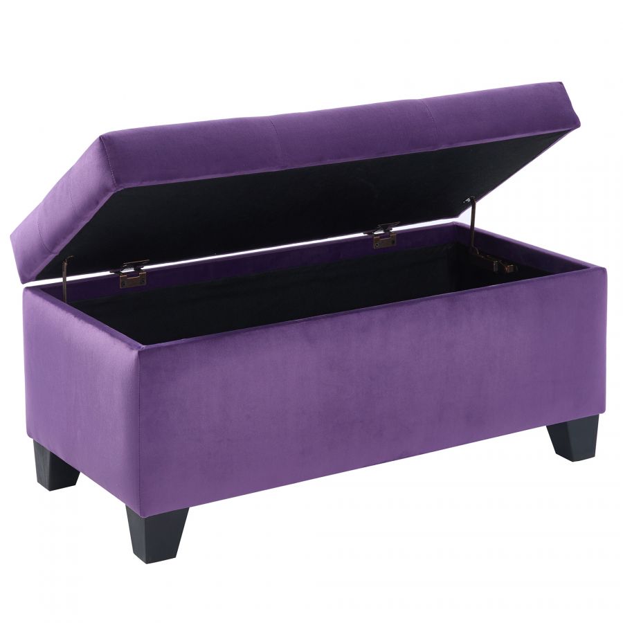 Sally Purple Rectangular Storage Ottoman