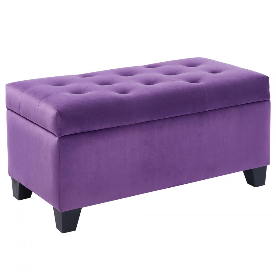 Sally Purple Rectangular Storage Ottoman